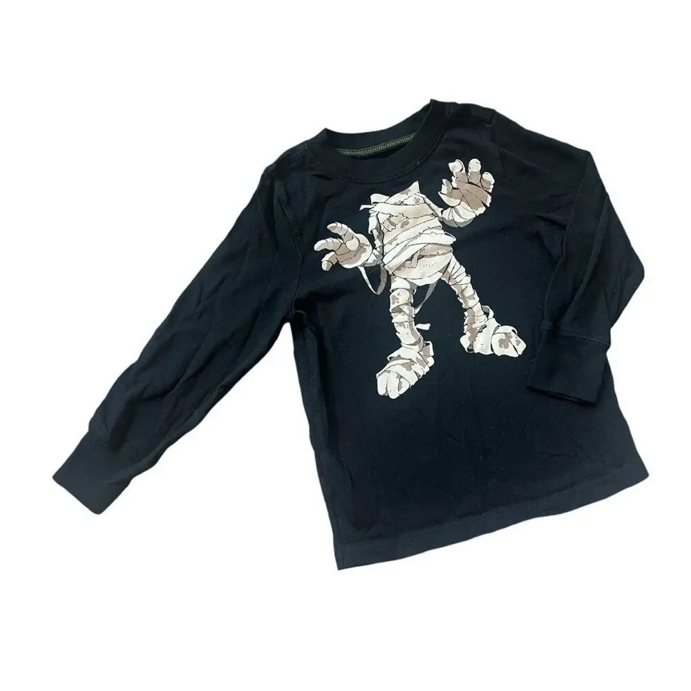 Toddler Boy Old Navy Little Mummy Halloween Long Sleeve Graphic Tee Shirt  Sz 3T